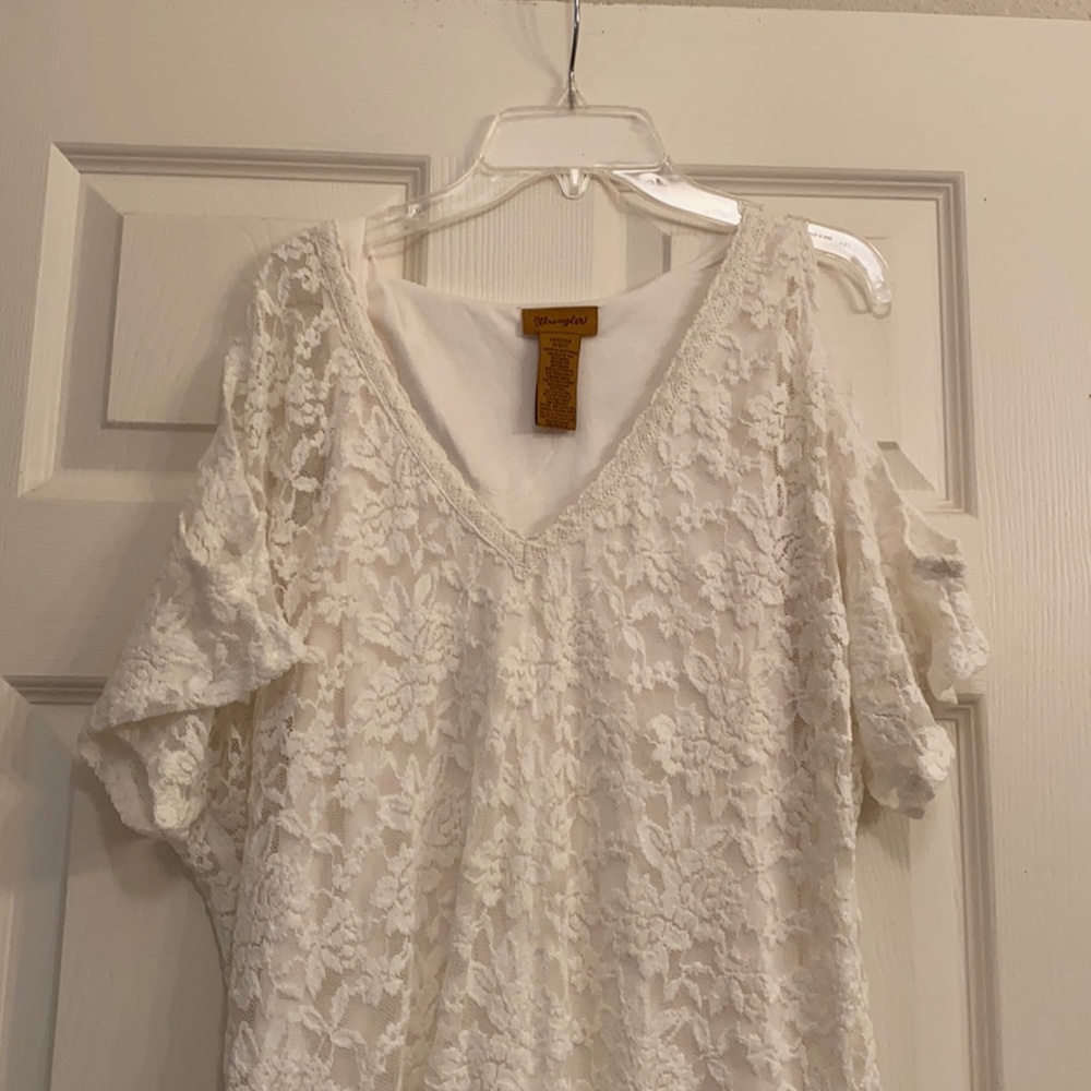 Wrangler lace off the shoulder dress